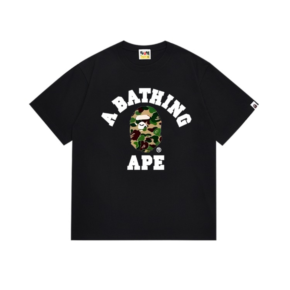 Bape Black Camo Logo Short Sleeve Tee